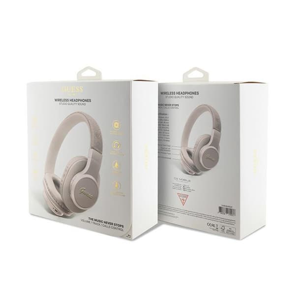 Guess 4G Script Metal Logo - Bluetooth V5.3 Trådlösa On-Ear hörlurar (rosa)