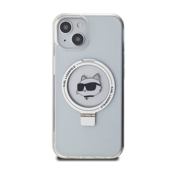 Karl Lagerfeld Sormusteline Choupette Head MagSafe - iPhone 15 -kotelo (valkoinen)