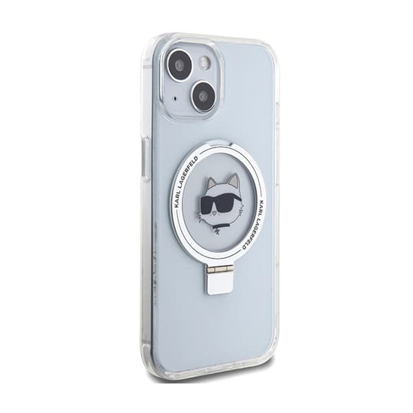 Karl Lagerfeld Sormusteline Choupette Head MagSafe - iPhone 15 -kotelo (valkoinen)