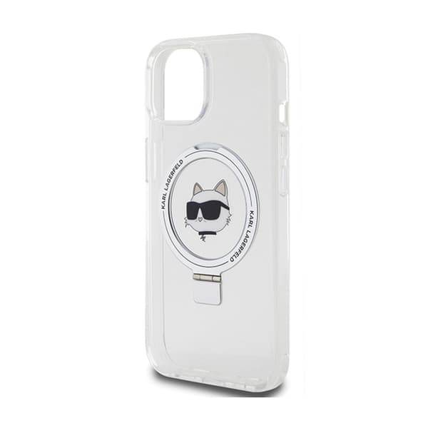Karl Lagerfeld Sormusteline Choupette Head MagSafe - iPhone 15 -kotelo (valkoinen)