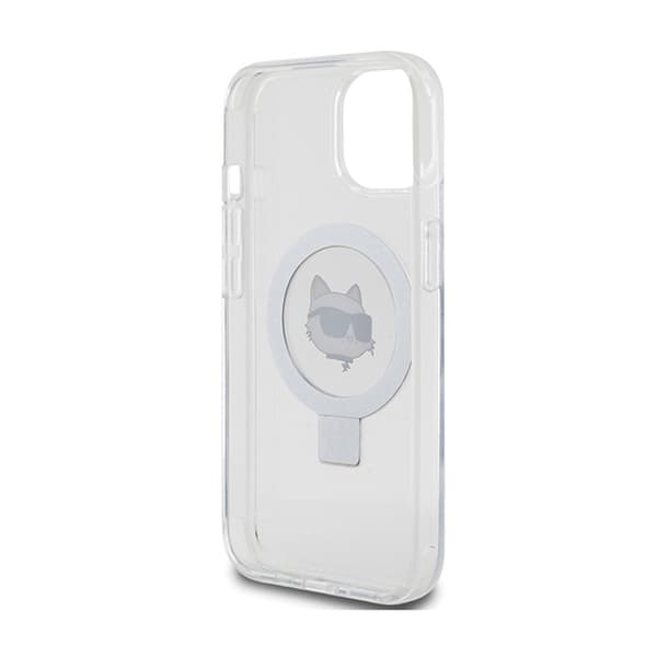 Karl Lagerfeld Sormusteline Choupette Head MagSafe - iPhone 15 -kotelo (valkoinen)