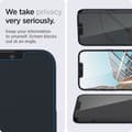 Miniatyrbillede 6 af 7: Spigen GLAS.TR EZ FIT Privacy 2-Pack - Hærdet glas med privatlivsfilter til iPhone 14 / iPhone 13 Pro / iPhone 13 2 stk.