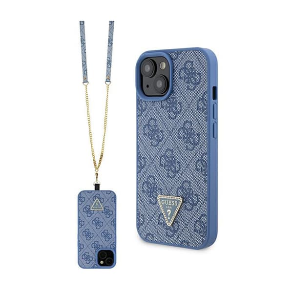 Guess Crossbody 4G metallilogo - iPhone 15 -kotelo (sininen)