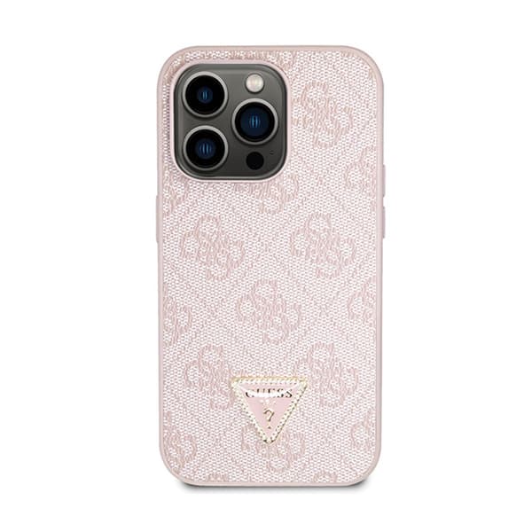 Guess Crossbody 4G metallilogo - iPhone 15 Pro -kotelo (vaaleanpunainen)