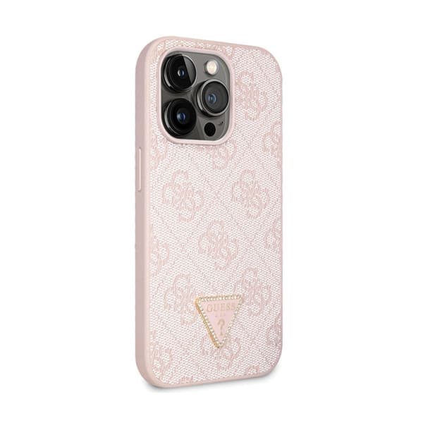 Guess Crossbody 4G metallilogo - iPhone 15 Pro -kotelo (vaaleanpunainen)