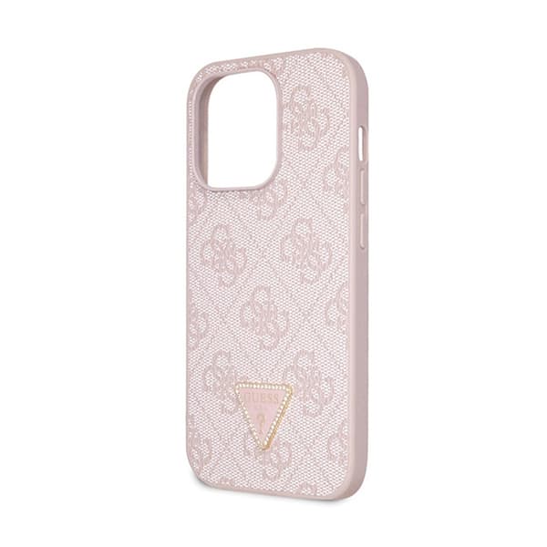 Guess Crossbody 4G metallilogo - iPhone 15 Pro -kotelo (vaaleanpunainen)