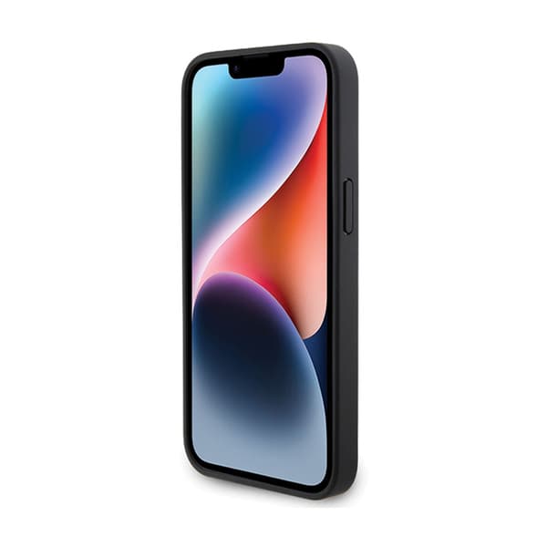 BMW læder diamantmønster - iPhone 15 Pro etui (sort)