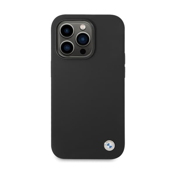 BMW Silicone Metal Logo - iPhone 15 Pro -kuori (musta)