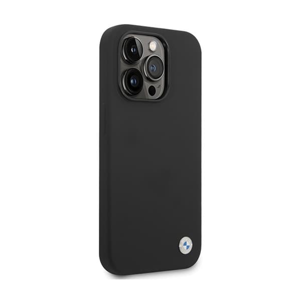 BMW Silicone Metal Logo - iPhone 15 Pro -kuori (musta)