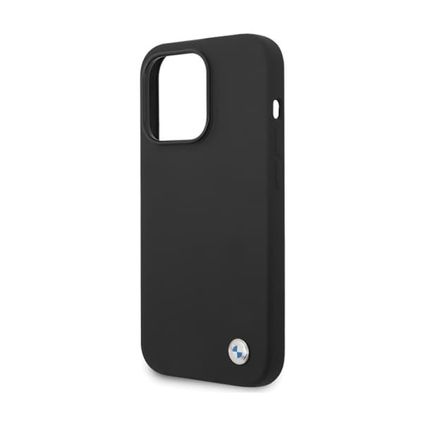 BMW Silicone Metal Logo - iPhone 15 Pro -kuori (musta)
