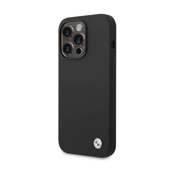 BMW Silicone Metal Logo - iPhone 15 Pro -kuori (musta)