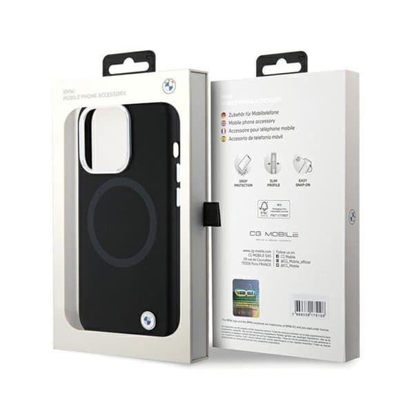 BMW Signature Liquid Silicone MagSafe - iPhone 15 Pro etui (sort)