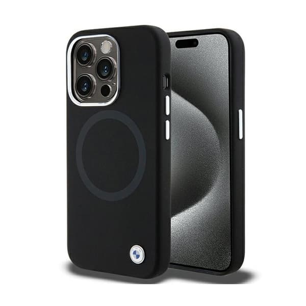 BMW Signature Liquid Silicone MagSafe - iPhone 15 Pro etui (sort)
