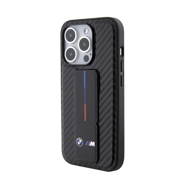BMW Grip Stand Smooth & Carbon - iPhone 15 Pro -kotelo (musta)
