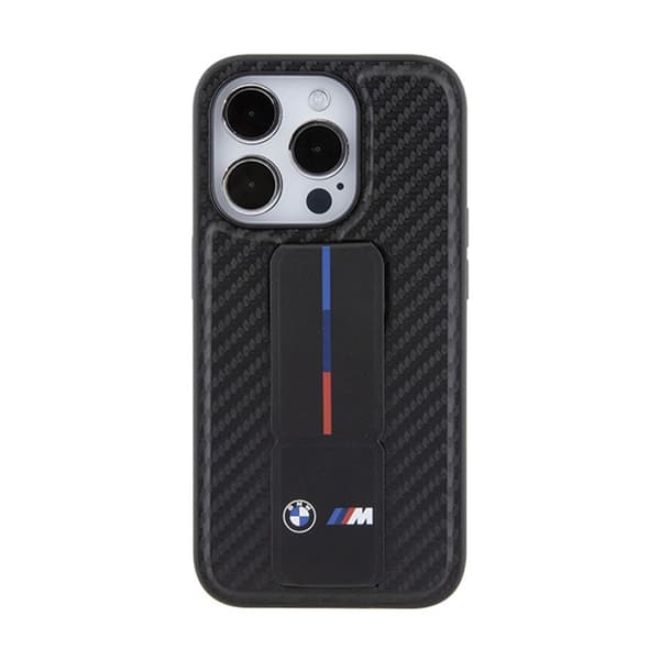 BMW Grip Stand Smooth & Carbon - iPhone 15 Pro -kotelo (musta)