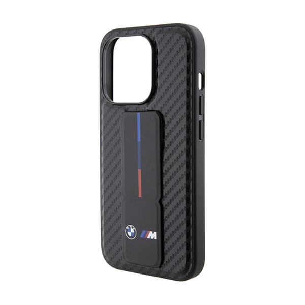 BMW Grip Stand Smooth & Carbon - iPhone 15 Pro -kotelo (musta)