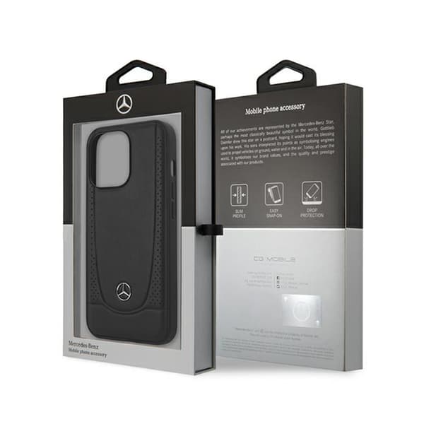 Mercedes Leather Urban Line - iPhone 15 Pro Max -kotelo (musta)