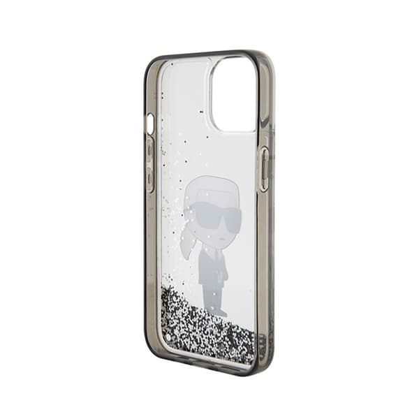 Karl Lagerfeld Liquid Glitter Ikonik - iPhone 15 -kotelo (läpinäkyvä)