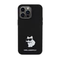 Miniatyrbillede 3 af 8: Karl Lagerfeld Silikone Choupette Metal Pin - iPhone 15 Pro etui (sort)