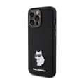 Miniatyrbillede 2 af 8: Karl Lagerfeld Silikone Choupette Metal Pin - iPhone 15 Pro etui (sort)
