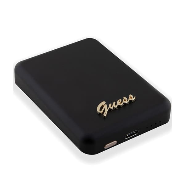 Guess Metal Script Logo MagSafe - Induktion Power Bank 3000 mAh 5W MagSafe (sort)