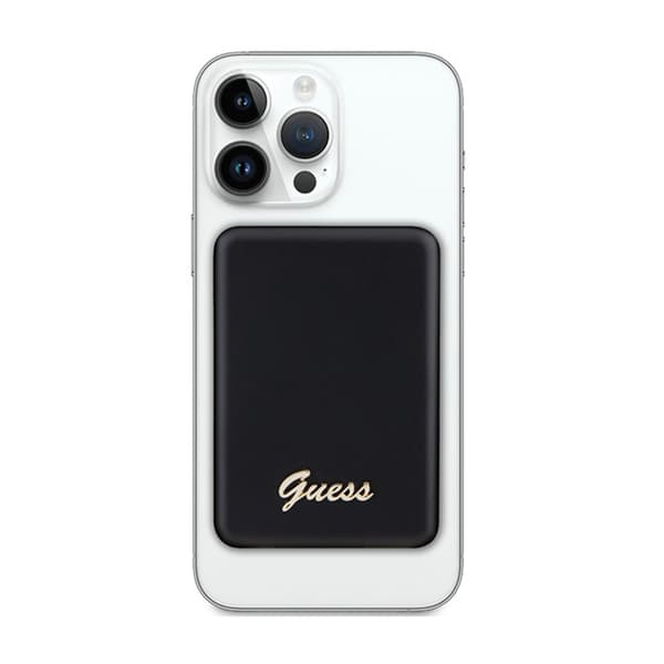 Guess Metal Script Logo MagSafe - Induktion Power Bank 3000 mAh 5W MagSafe (sort)