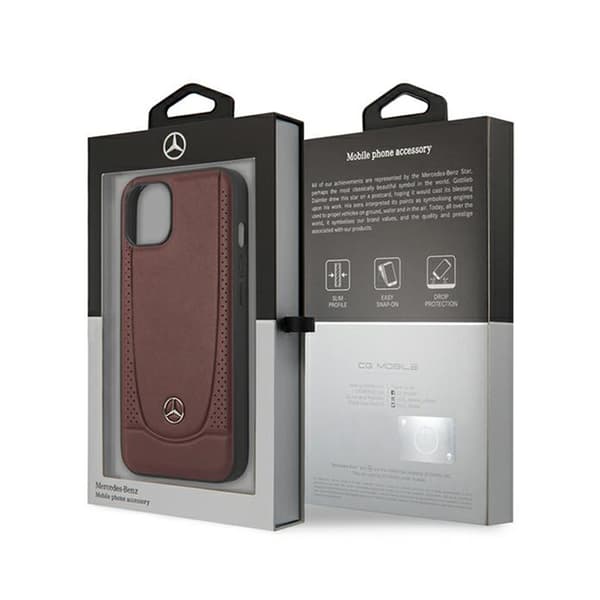 Mercedes læder Urban Line - iPhone 15 etui (rød)