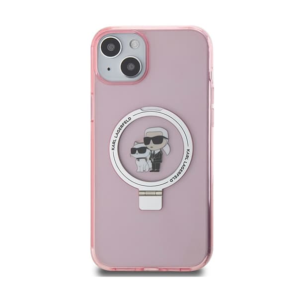 Karl Lagerfeld Sormusteline Karl & Choupette MagSafe - iPhone 15 Plus -kotelo (vaaleanpunainen)