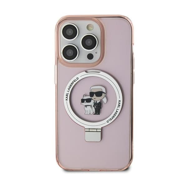 Karl Lagerfeld Sormusteline Karl & Choupette MagSafe - iPhone 15 Plus -kotelo (vaaleanpunainen)