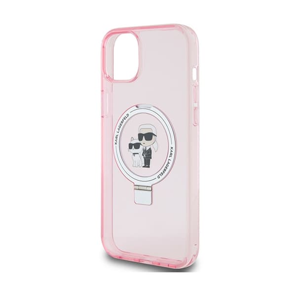 Karl Lagerfeld Sormusteline Karl & Choupette MagSafe - iPhone 15 Plus -kotelo (vaaleanpunainen)