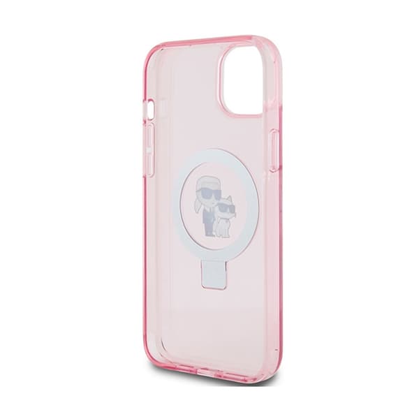 Karl Lagerfeld Sormusteline Karl & Choupette MagSafe - iPhone 15 Plus -kotelo (vaaleanpunainen)