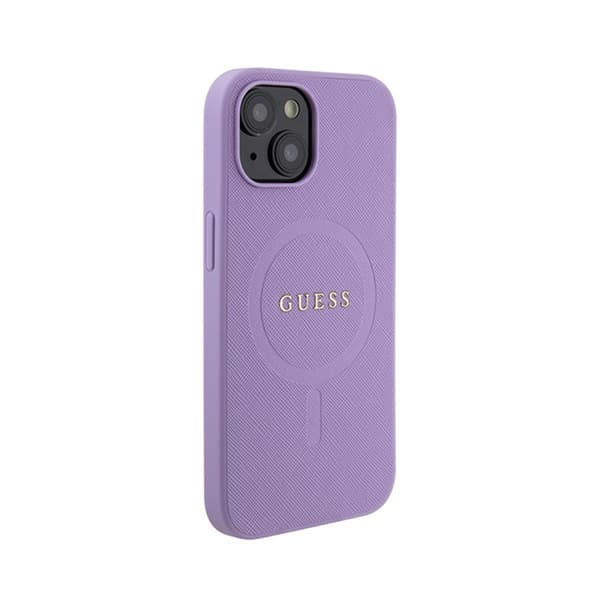 Guess Saffiano MagSafe - iPhone 15 etui (lilla)