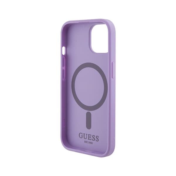 Guess Saffiano MagSafe - iPhone 15 etui (lilla)