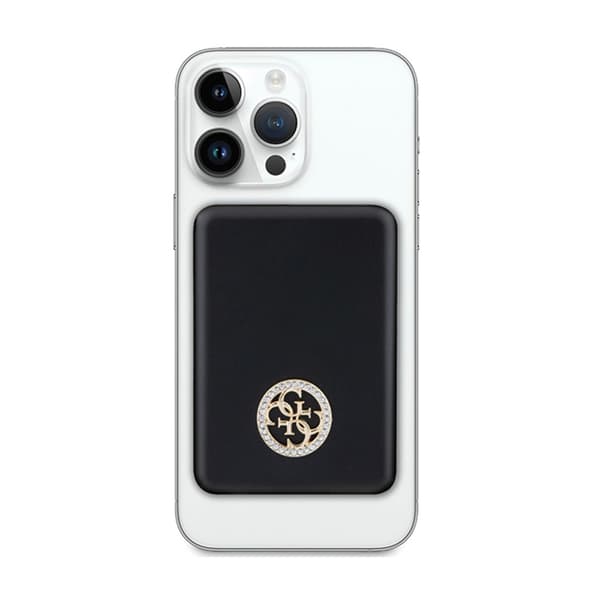 Guess 4G Strassed Metal Logo MagSafe - Induktion Power Bank 5000 mAh 15W MagSafe (sort)