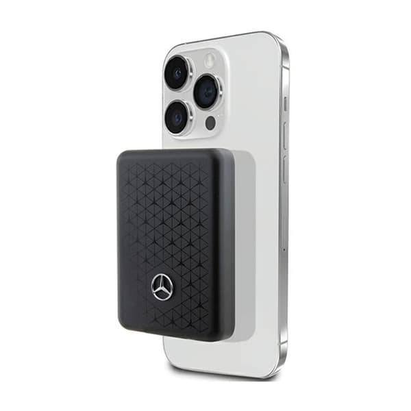Mercedes Stars Pattern MagSafe - Induktiovirtalähde 5000 mAh 15W MagSafe (musta)