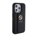 Pikkukuva 4 / 8: Guess Grip Stand 4G Saffiano Strass -logo - iPhone 15 Pro -kotelo (musta)