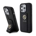 Pikkukuva 1 / 8: Guess Grip Stand 4G Saffiano Strass -logo - iPhone 15 Pro -kotelo (musta)