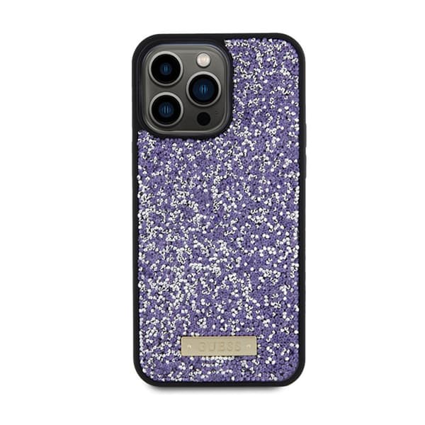 Guess Rhinestone Metal Logo - iPhone 15 Pro -kotelo (vaaleanpunainen)