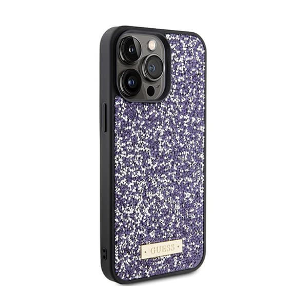 Guess Rhinestone Metal Logo - iPhone 15 Pro -kotelo (vaaleanpunainen)