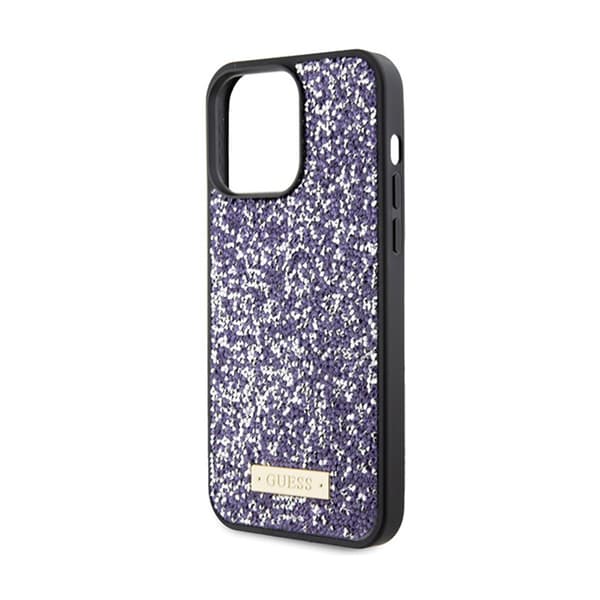 Guess Rhinestone Metal Logo - iPhone 15 Pro -kotelo (vaaleanpunainen)