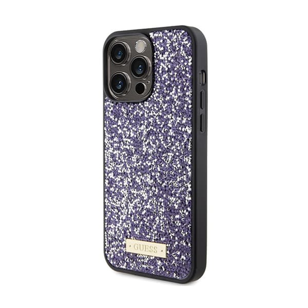 Guess Rhinestone Metal Logo - iPhone 15 Pro -kotelo (vaaleanpunainen)