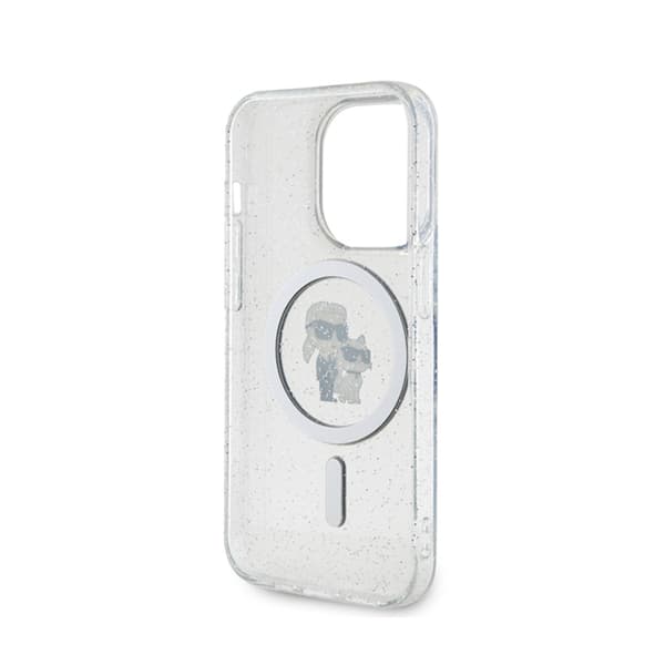 Karl Lagerfeld Karl & Choupette Glitter Magsafe - iPhone 15 Pro -kotelo (läpinäkyvä)