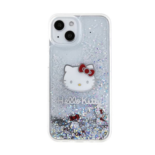 Hello Kitty Liquid Glitter Charms Kitty Head - iPhone 14 -kotelo (hopea)
