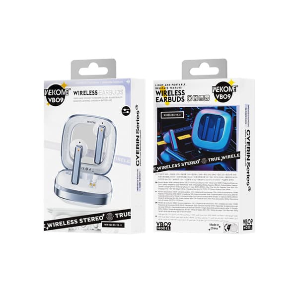 WEKOME VB09 Cyerin Series - Trådlösa Bluetooth V5.3 TWS hörlurar med laddningsfodral (svart)
