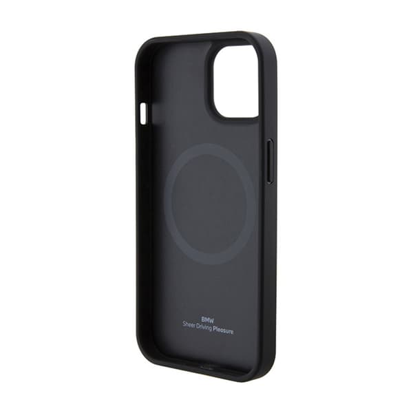 BMW Læder Hot Stamp MagSafe - iPhone 15 Plus etui (sort)