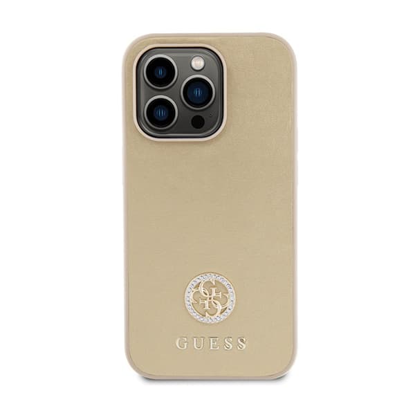 Guess 4G Strass Metal Logo - iPhone 15 Pro -kuori (kulta)