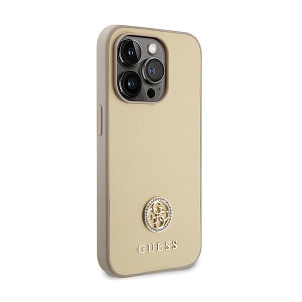 Guess 4G Strass Metal Logo - iPhone 15 Pro -kuori (kulta)