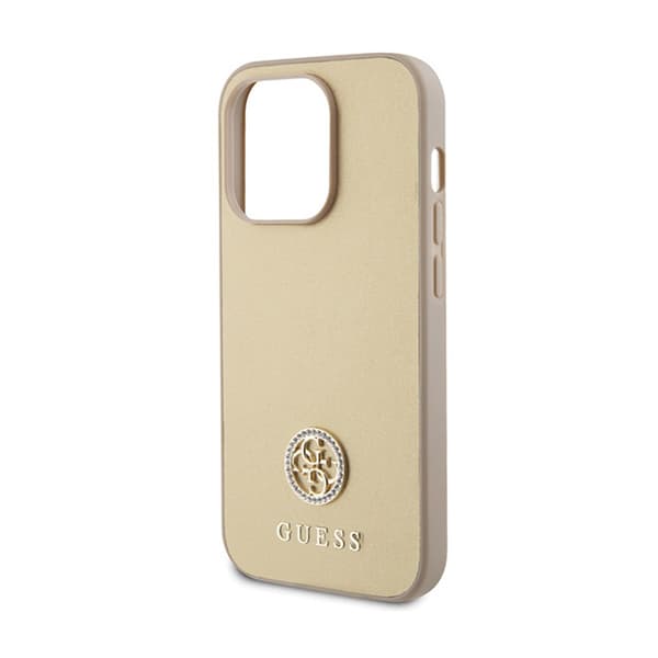Guess 4G Strass Metal Logo - iPhone 15 Pro -kuori (kulta)