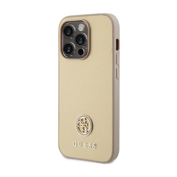 Guess 4G Strass Metal Logo - iPhone 15 Pro -kuori (kulta)