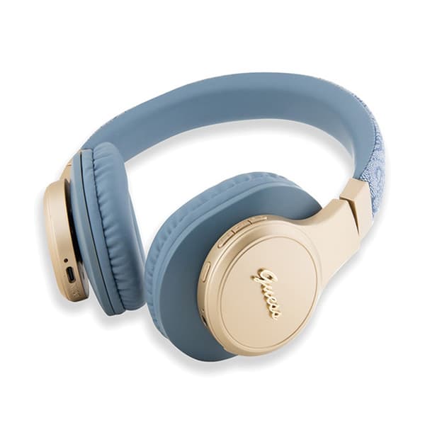 Guess 4G Script Metal -logo – langattomat Bluetooth V5.3 on-ear -kuulokkeet (sininen)